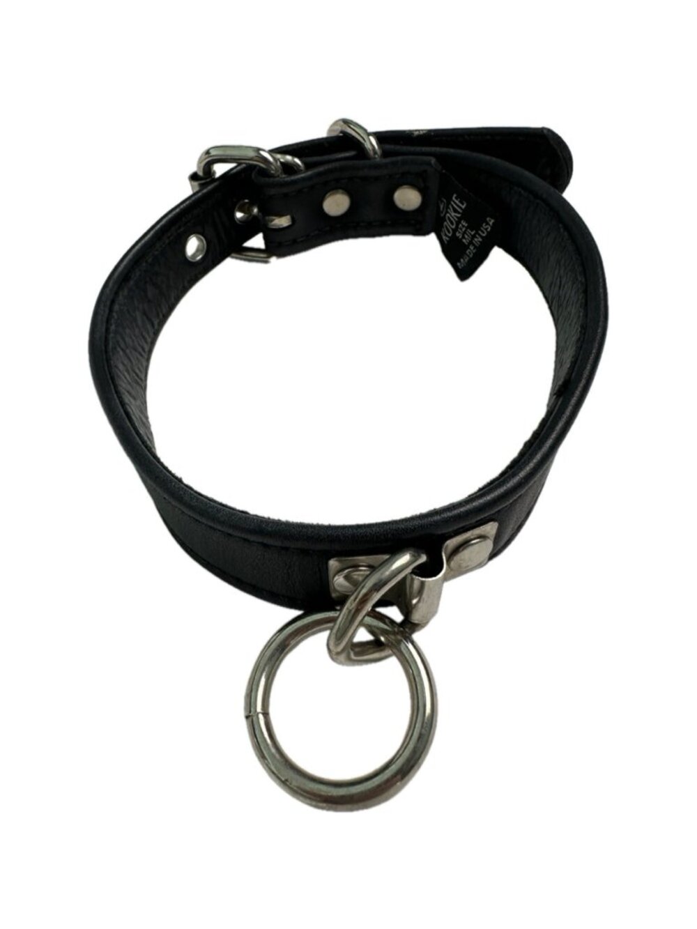 Kookie Black Genuine Leather Punk Rock Choker Collar USA Halloween Gothic